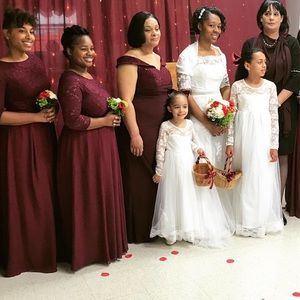 Maroon bridesmaid dress